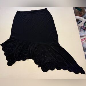 Suki Elegant Black Asymmetrical Skirt